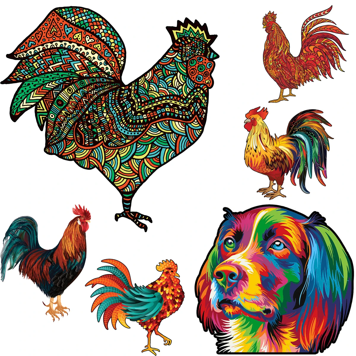 

Jigsaw Wooden Puzzle ChickenIrregular Wooden Puzzle With Wooden Box Family Interactive 3d Games Educational Gift For Kids Diy