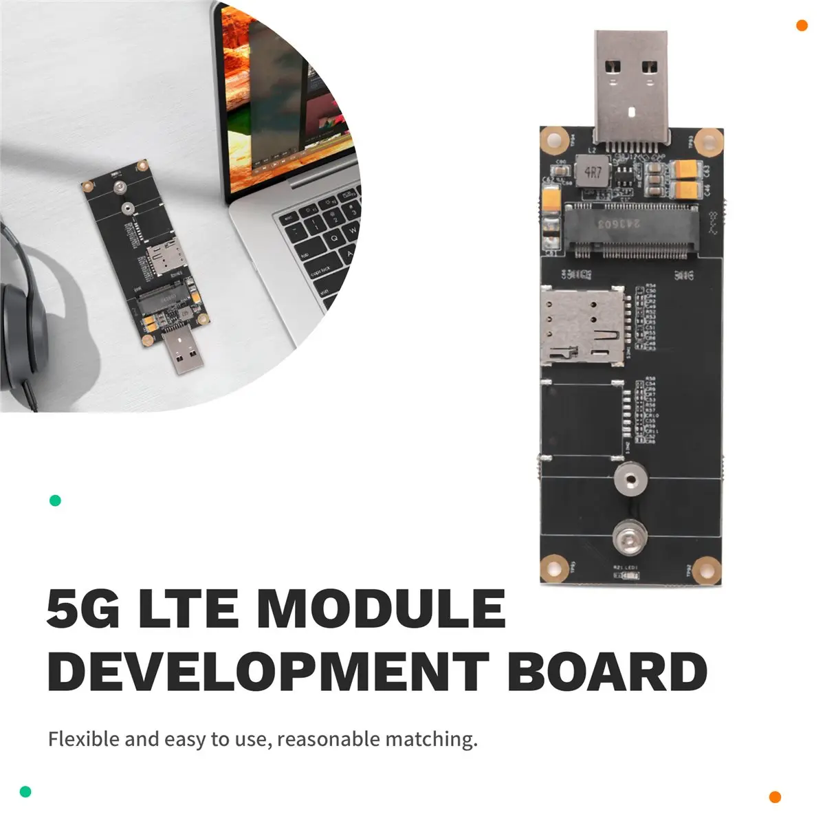 

Плата разработки модуля LTE (A32M) с адаптером M.2 NGFF на USB 3.0 и слотом для NANO SIM-карты, модуль 5G RM500Q