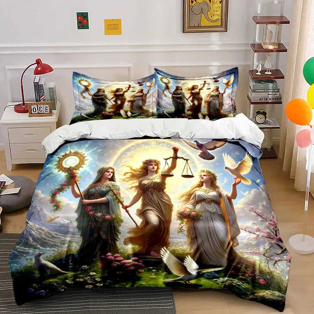 Goddess Figurines Set Home Decor Multiple sizes kid's and adults' bedroom Exquisite 3PC bedding set, gift