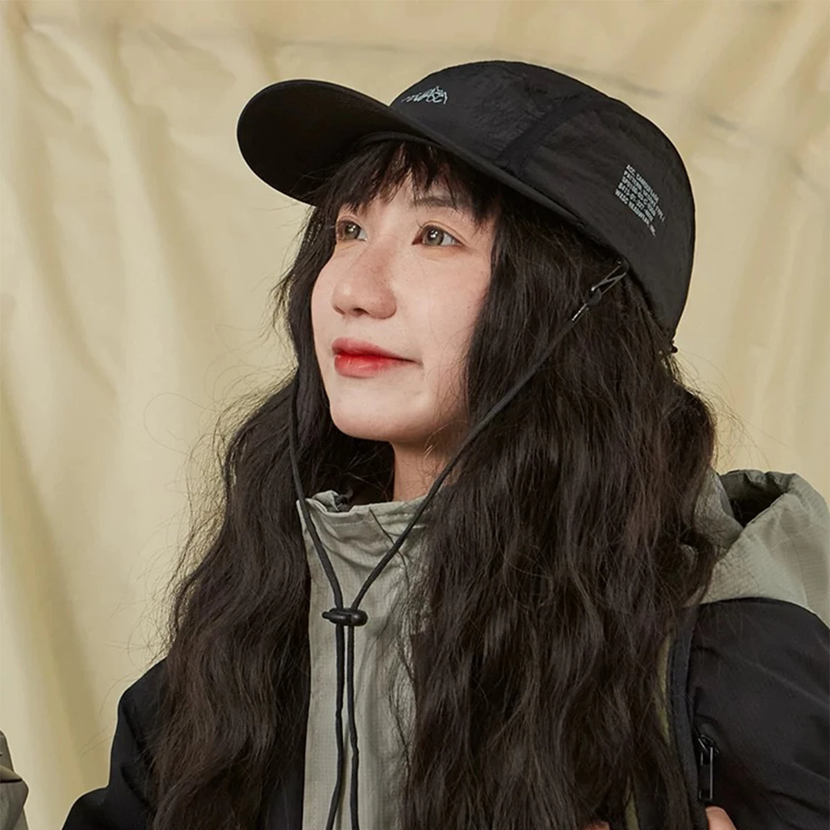 Retro Japanese Quick Drying Patch Letter Baseball Hats New Unisex Sunshade Windproof Rope Breathable Versatile ins Peaked Caps