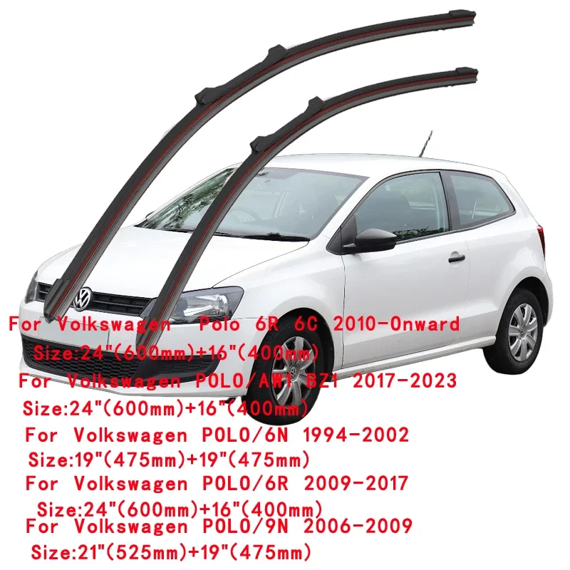 For Volkswagen VW Polo 6N 9N 6R 6C AW1 BZ1 1994-2023 Car Windshield Wiper Blade Front Windscreen Brushes Accessories Window
