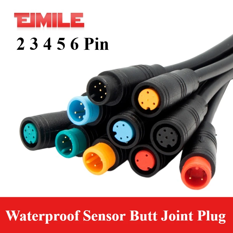 M6/M8 Julet Waterproof Sensor Electric Bicycle Butt Joint Plug 2 3 4 5 6Pin Docking Type Ebike Display Cable Connector Wire 20cm