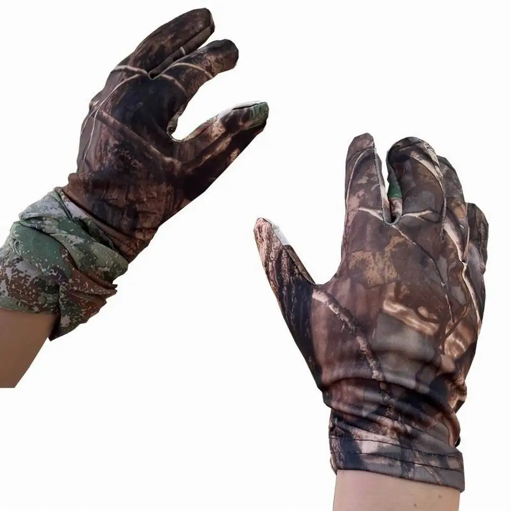 Summer Skin-Thin Multi-Functional Gloves Touch Screen Anti-Slip Riding Gloves Bionic Camouflage Hunting Fishing Elastic Gloves 