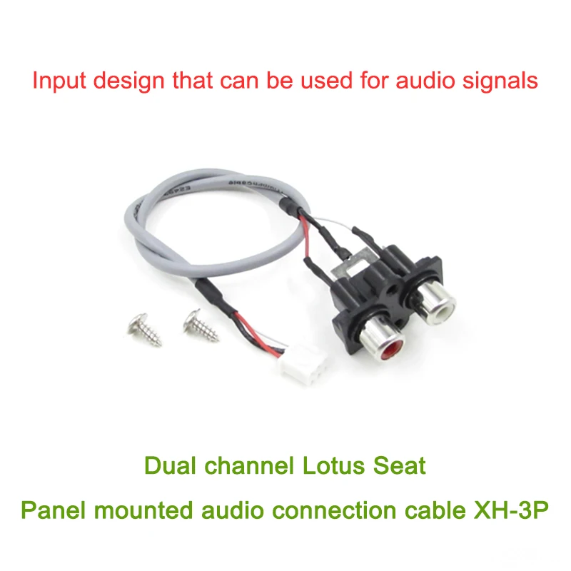 Audio Signal Cable 2 RCA TO XH2.54MM-3PIN Audio Input Socket 30CM Line Length Extended Sound Signal Interface For Panel