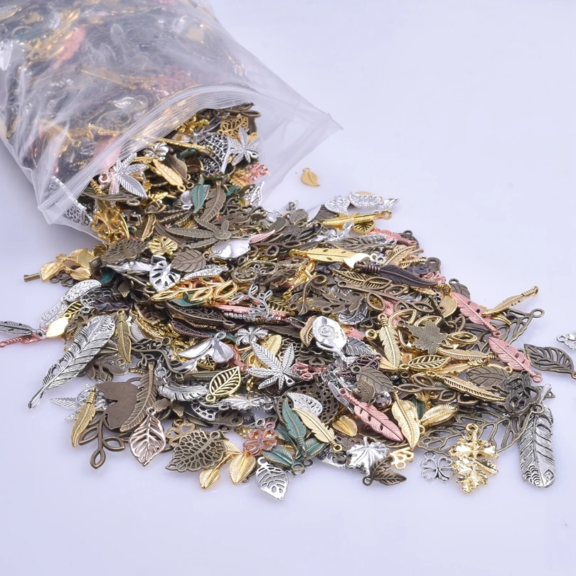 30 sztuk Radom Mix liść rośliny Charms dla elementy do wyrobu biżuterii w stylu Vintage wisiorek urok ręcznie robione kolczyki naszyjnik akcesoria Retro — zdjęcie 5