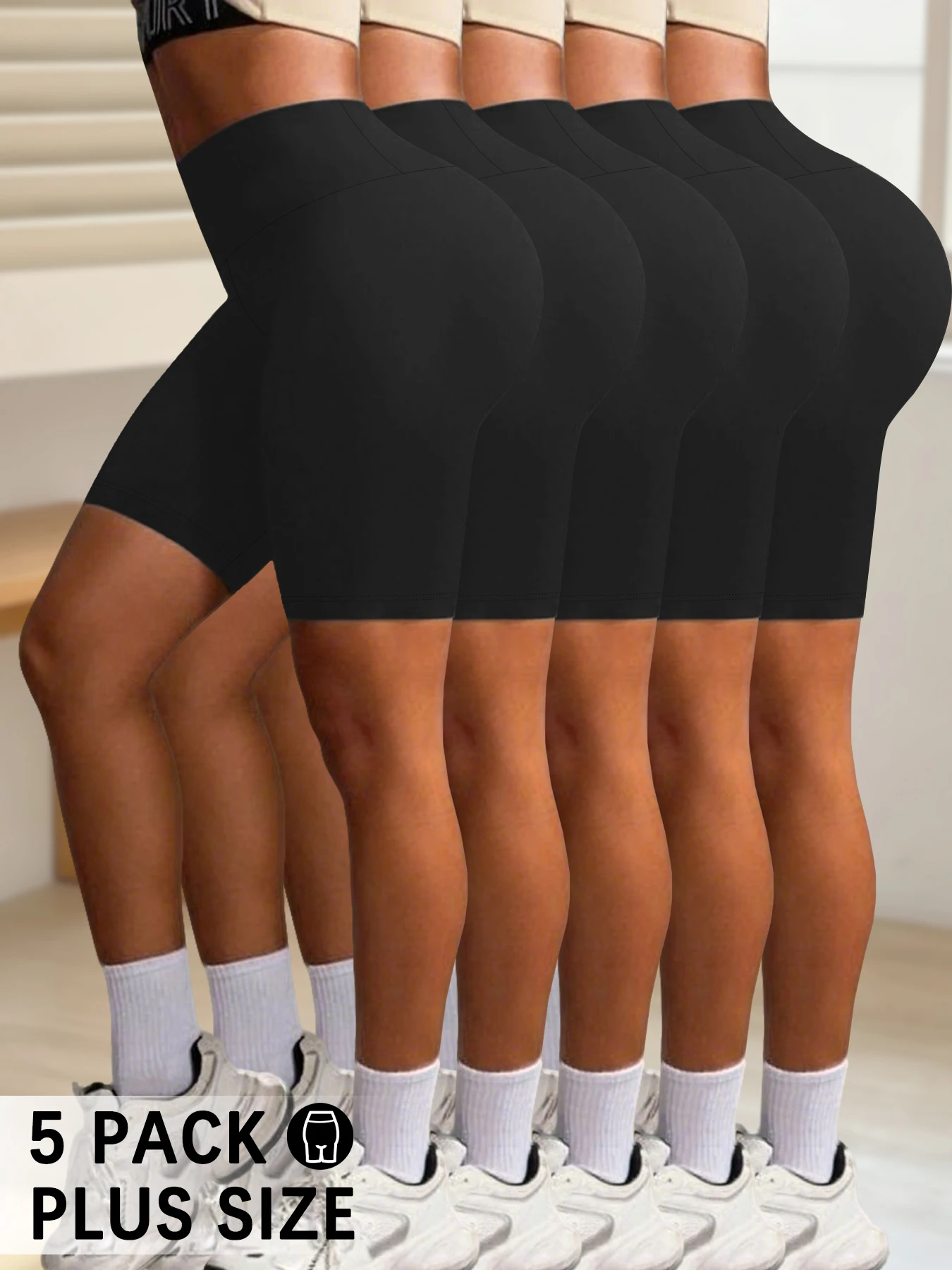 

Байкерские шорты больших размеров для женщин, супермягкие спортивные шорты для йоги с высокой талией для тренировок, бега