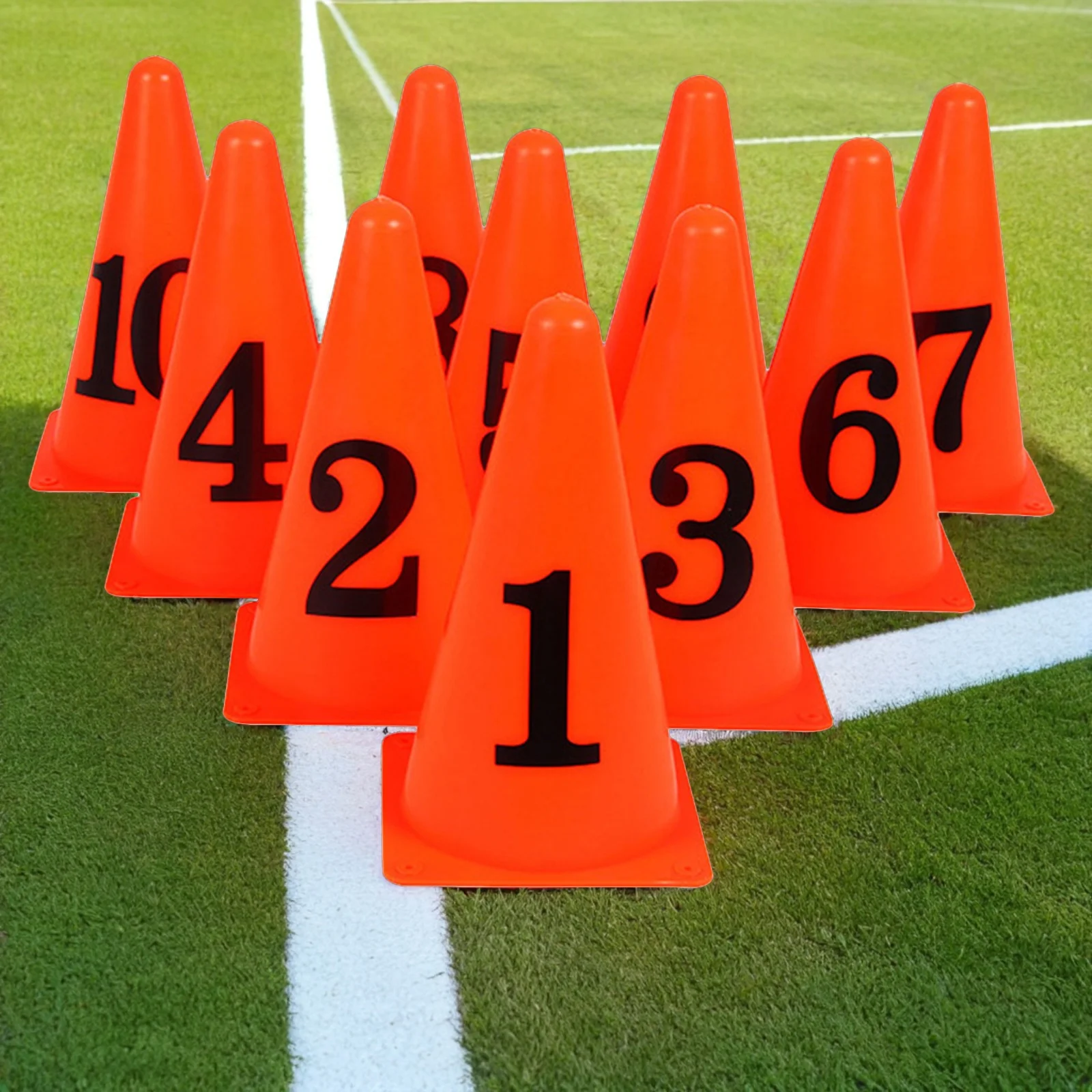 

10Pcs Marker Cones Durable Pe Material Bright Orange Black Football Training Sign Bucket Obstacle for Speed Agility Flexibility