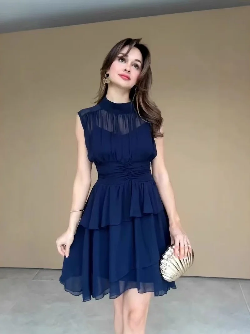 تنورة كعكة Ele round Ne Svel Dr Waist Cinched ort A-Line Dr للتاريخ والارتداء اليومي عالي الخصر ort Dr #3