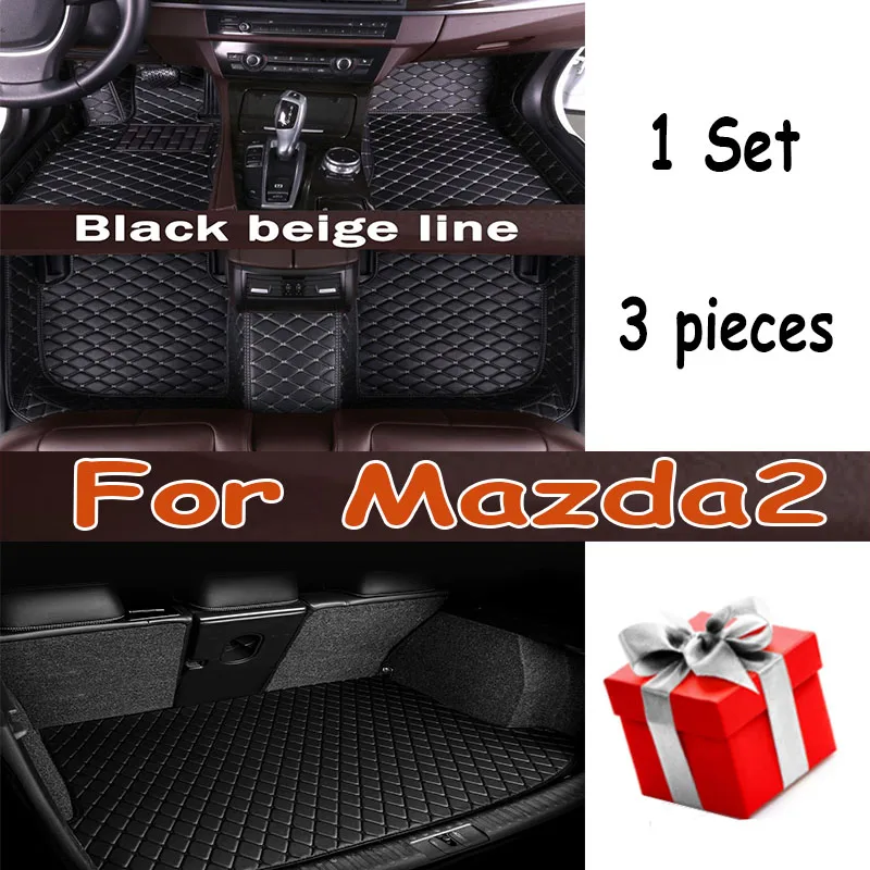 

Car Floor Mats For Mazda2 Mazda 2 Demio Toyota Yaris R DJ DL 2015~2022 Leather Mat Rugs Carpets Interior Parts Car Accessories