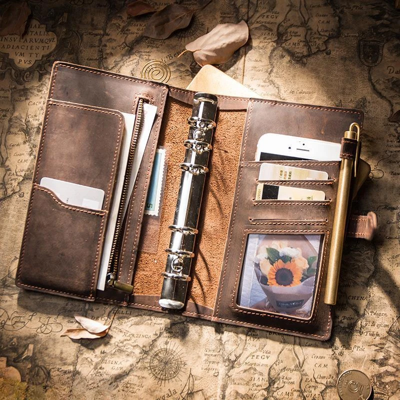 A7 Travelers Vintage Notebook PU Leather DIY Binder Notebook Only Covers Journal Sketchbook Stationery Supplies Cover