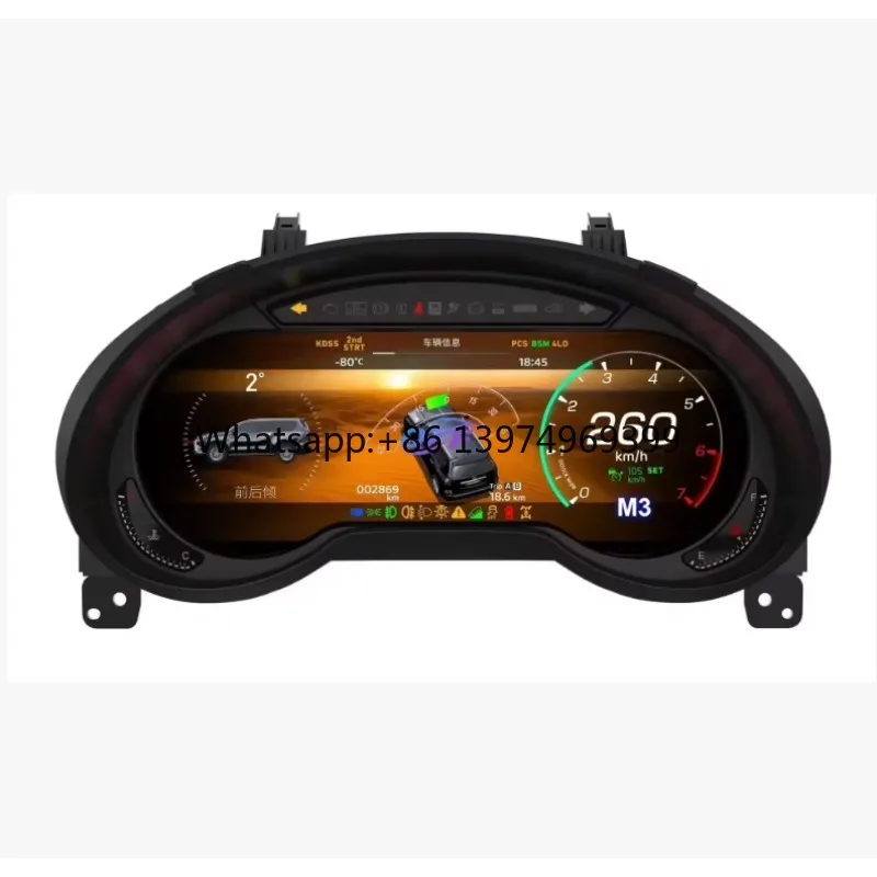 12.3 Inch Digital Dashboard Cluster Auto Instrument Panel Virtual Tacho Cockpit for Toyota 30 Series Alphard Vellfire 2015-2019