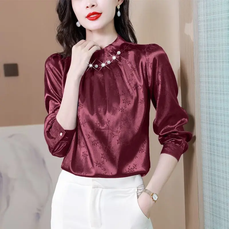 Top Women\'s Autumn Outfit New Fashionable Temperament Age Reducing Shirt Loose and Slimming Versatile Western Style Shirt