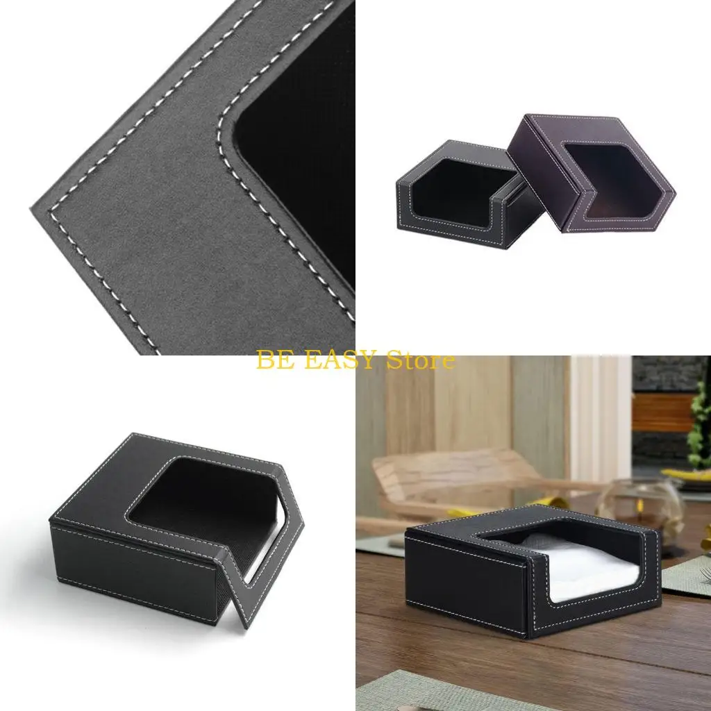 

E28F Квадратный держатель для коктейльных салфеток из искусственной кожи Диспенсер для бумажных салфеток Коробка для салфеток