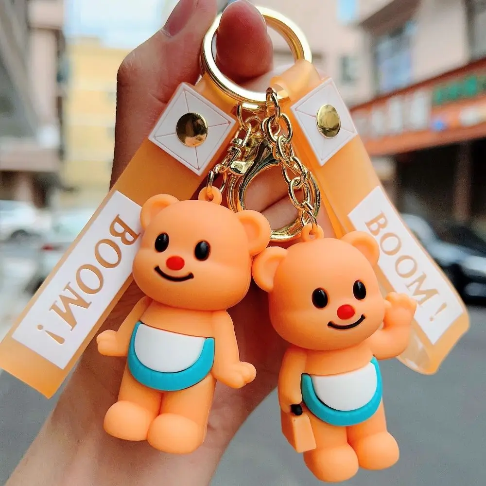 Creative PVC Butter Bear Keychain Cartoon Hanging Ornament Butter Bear Pendant Bag Pendant Bag Accessories