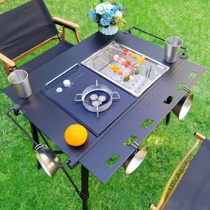 LOHASCAMPING FOLDABABABABLE CAMP IGT TABLE LIGHT Backpack Multifunctional Roll Adjustable Table Burning Burns 8 Main Sales Table Folding Camping - №8