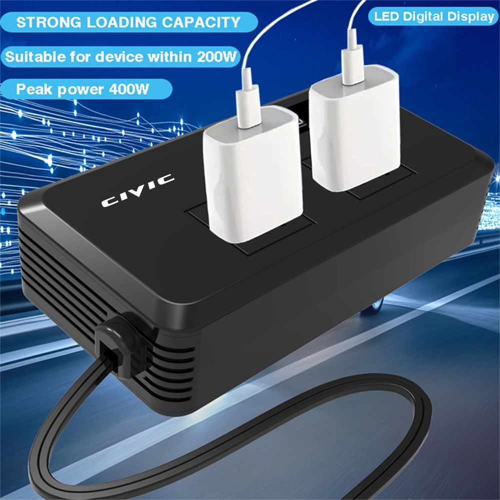 سيارة العاكس محول الطاقة نوع C USB محول تحويل المقبس لهوندا سيفيك صالح جاز أكورد الطيار CRV أوديسي جواز السفر مدينة