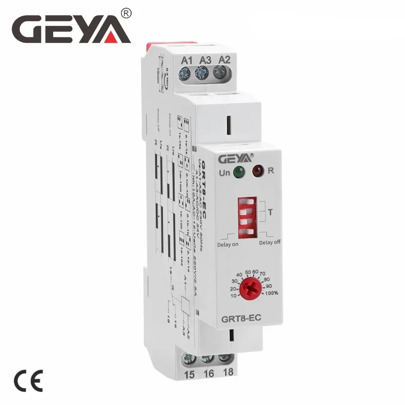 GEYA GRT8-EC 10A on Delay or off Delay Timer Relay AC220V/DC24V AC380V Time Relay CE CB ROHS