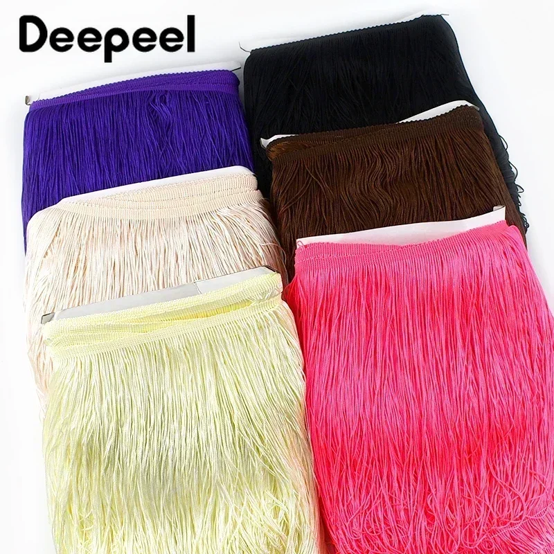 

Deepeel 5/10Meters 30cm Colored Tassel Fringe Trim Woven Lace Ribbon Fringes for Sewing Clothes Stage Latin Dance Dress Fabric