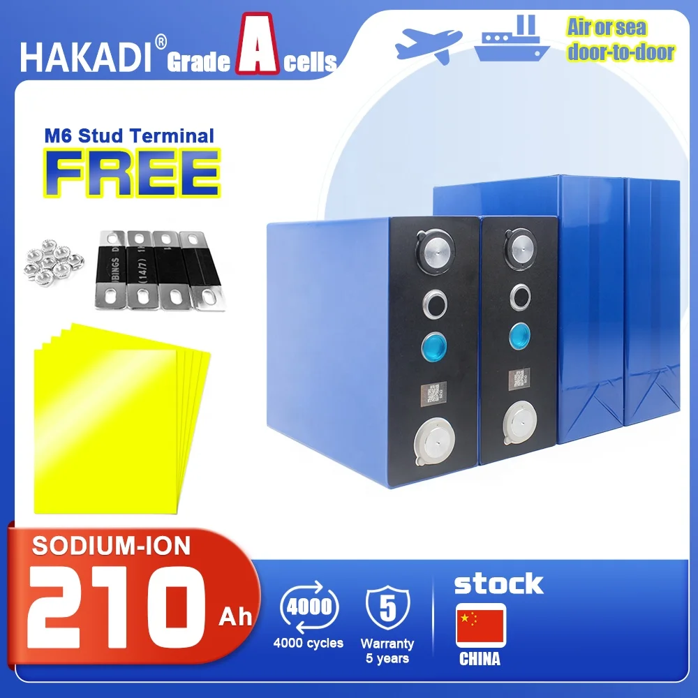 HAKADI Sodium-ion 3V 210Ah Prismatic Rechargeable Na-ion Batteries For Low Temperature Discharge DIY Solar Energy Storage