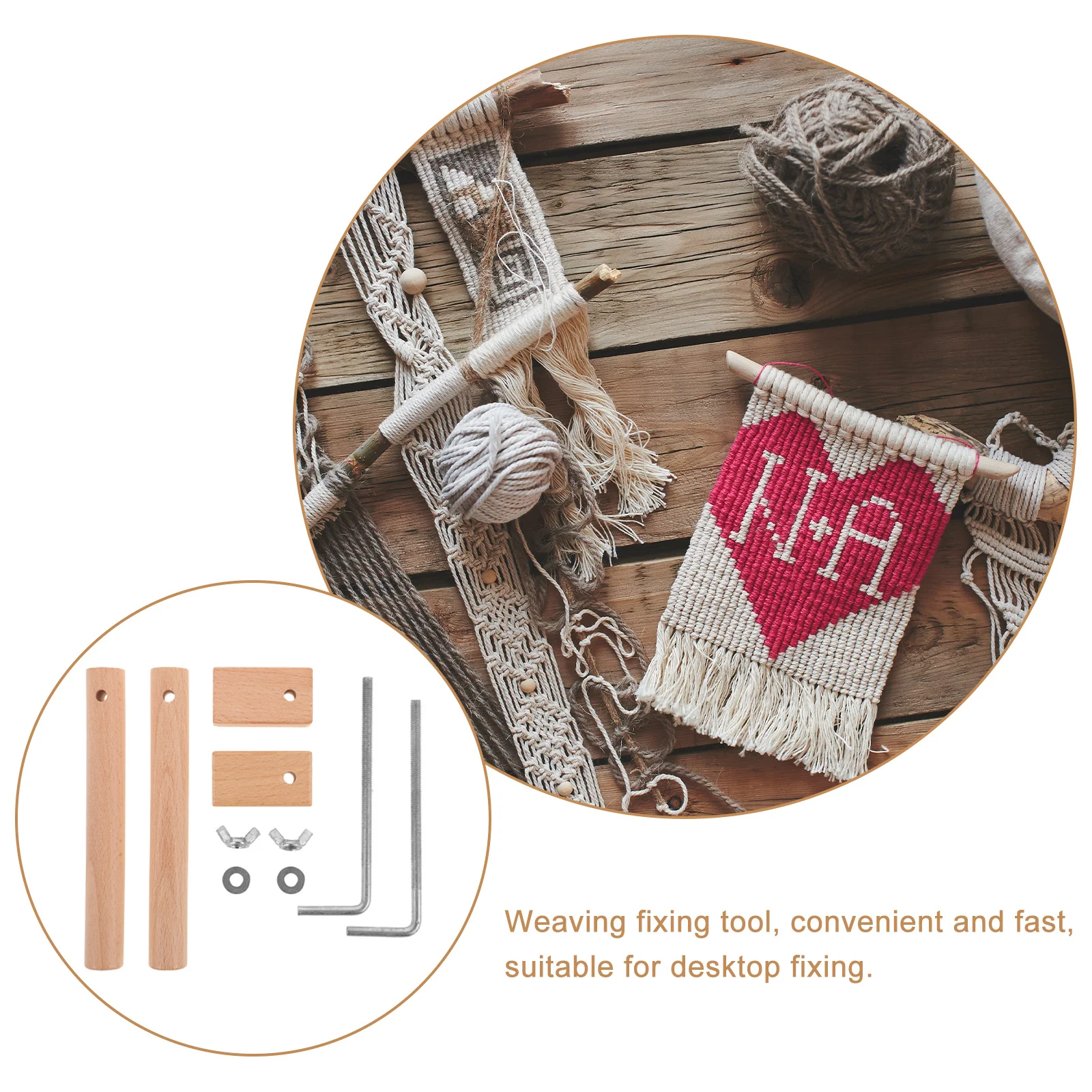 

2pcs Beechwood Desktop Clamp Bracelet Braiding Tool For Weaving Diy Craft Kit Hand Knitting Rope Lanyards Maker Wood Weaving