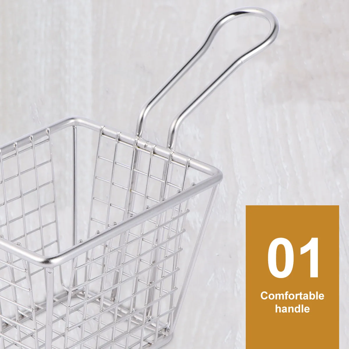 Square Mesh Frying Basket Mini Food Colander Mesh Filter Basket for Potatoes Chips French Fries Perfect for Home Kitchen Cooking view 6