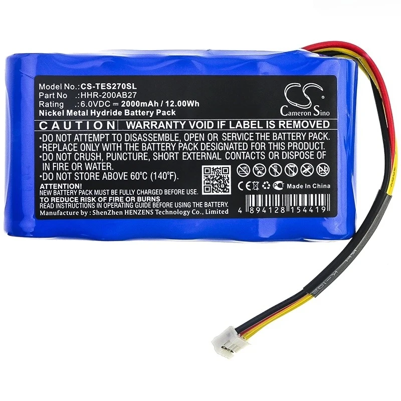 6.0V 2000mAh Battery HHR-200AB27 for Testo Fluegas Analyzer +TOOL