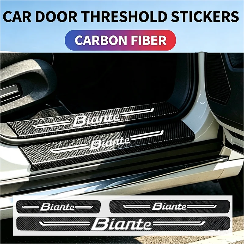 Carbon Fiber Car Threshold Protective Film Anti Scratch Stickers For Mazda Biante Trunk Tail Door Bumper Strips Guard Stickers