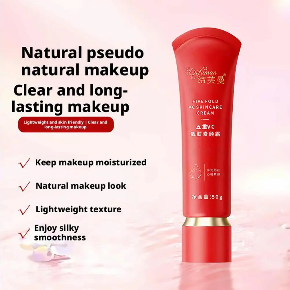 Five Vitamin C Tone-up Cream 50g VC Whitening Brightening Natural Concealer Makeup Cosmetic Cream Lazy Moisturizing C6P3