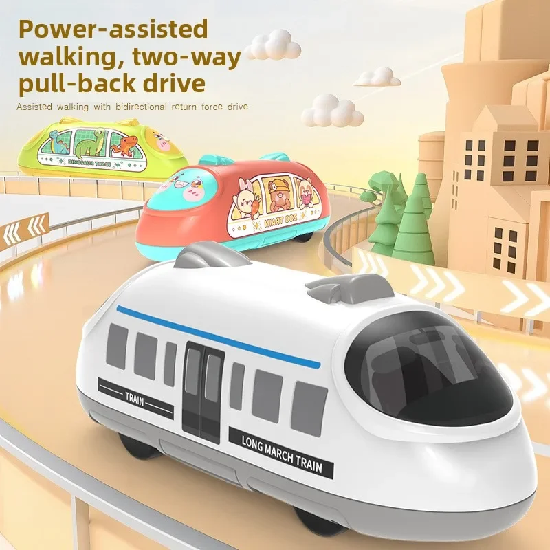 Boy Double Pull Back Train Toy Harmony High-speed Train Simulation Model Toy Car Smart Fun Game Toy