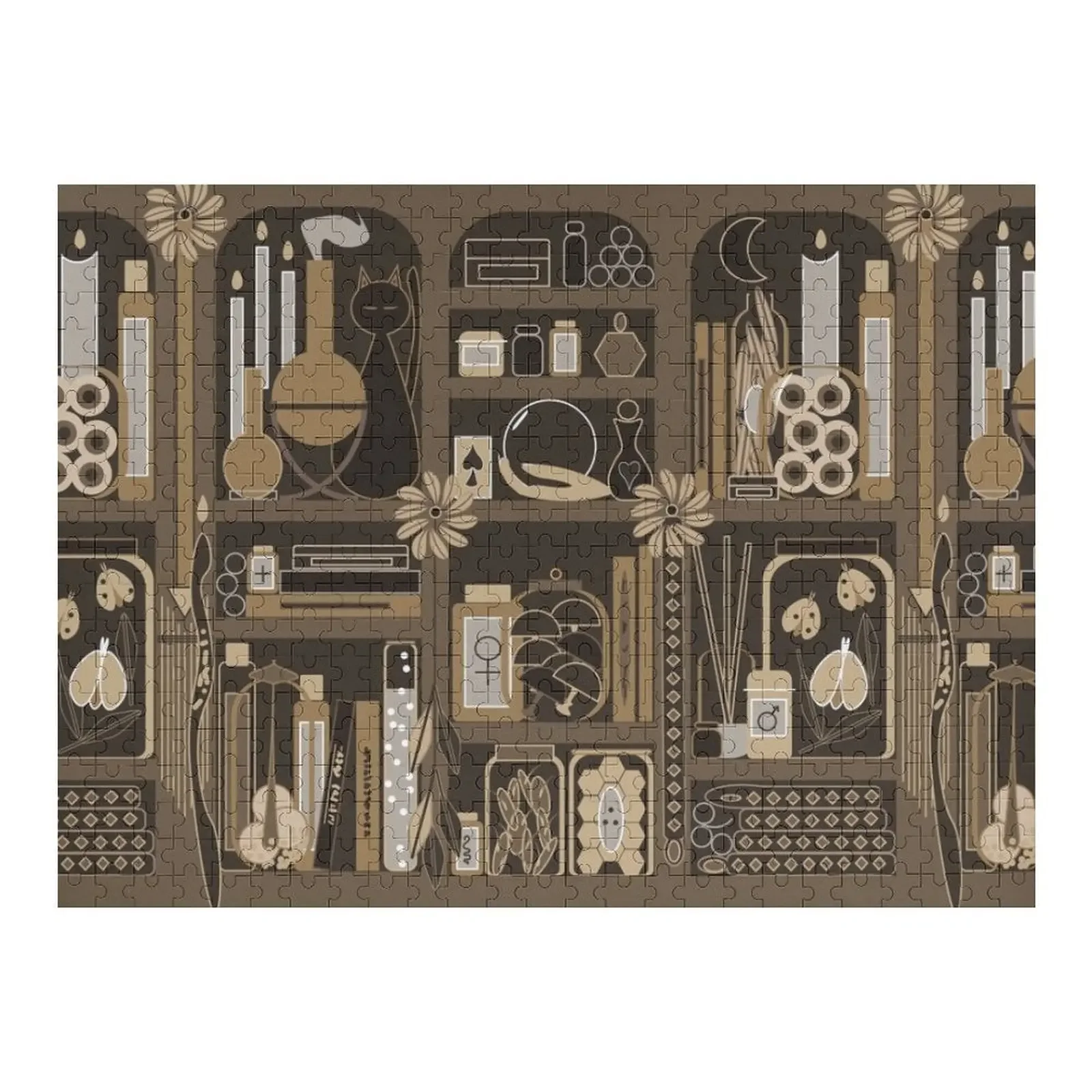 

Witches Apothecary Sepia Jigsaw Puzzle Wooden Compositions For Children Scale Motors Wood Animals Puzzle