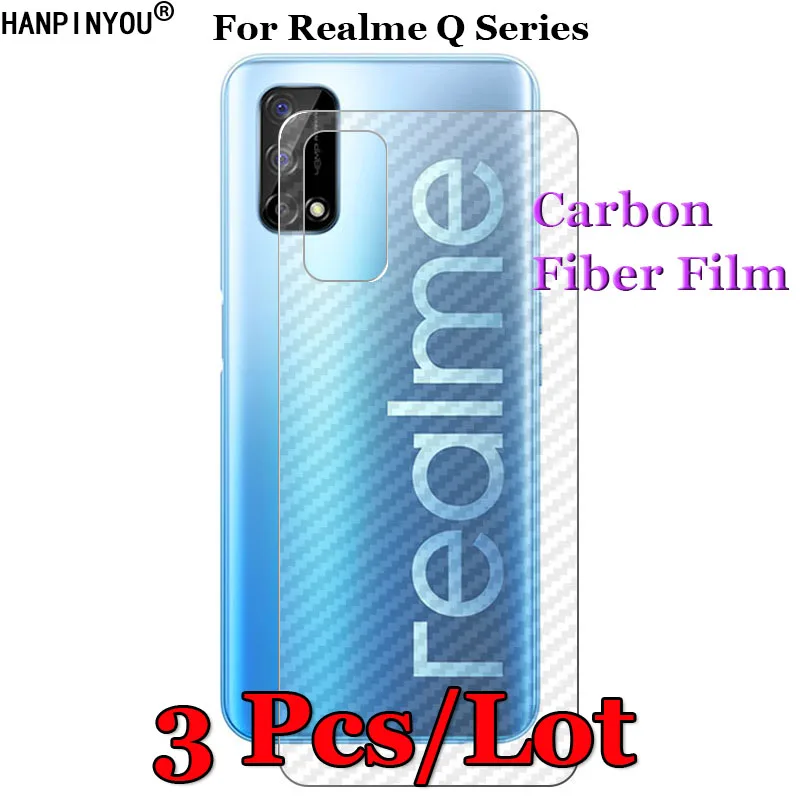 3 Pcs/Lot For Realme 5 Q5 Q5i Q2 Q2i Q3 Q3s Q3t Q3i Pro 5G 3D Non-slip Carbon Fiber Back Film Screen Protector Protect Sticker