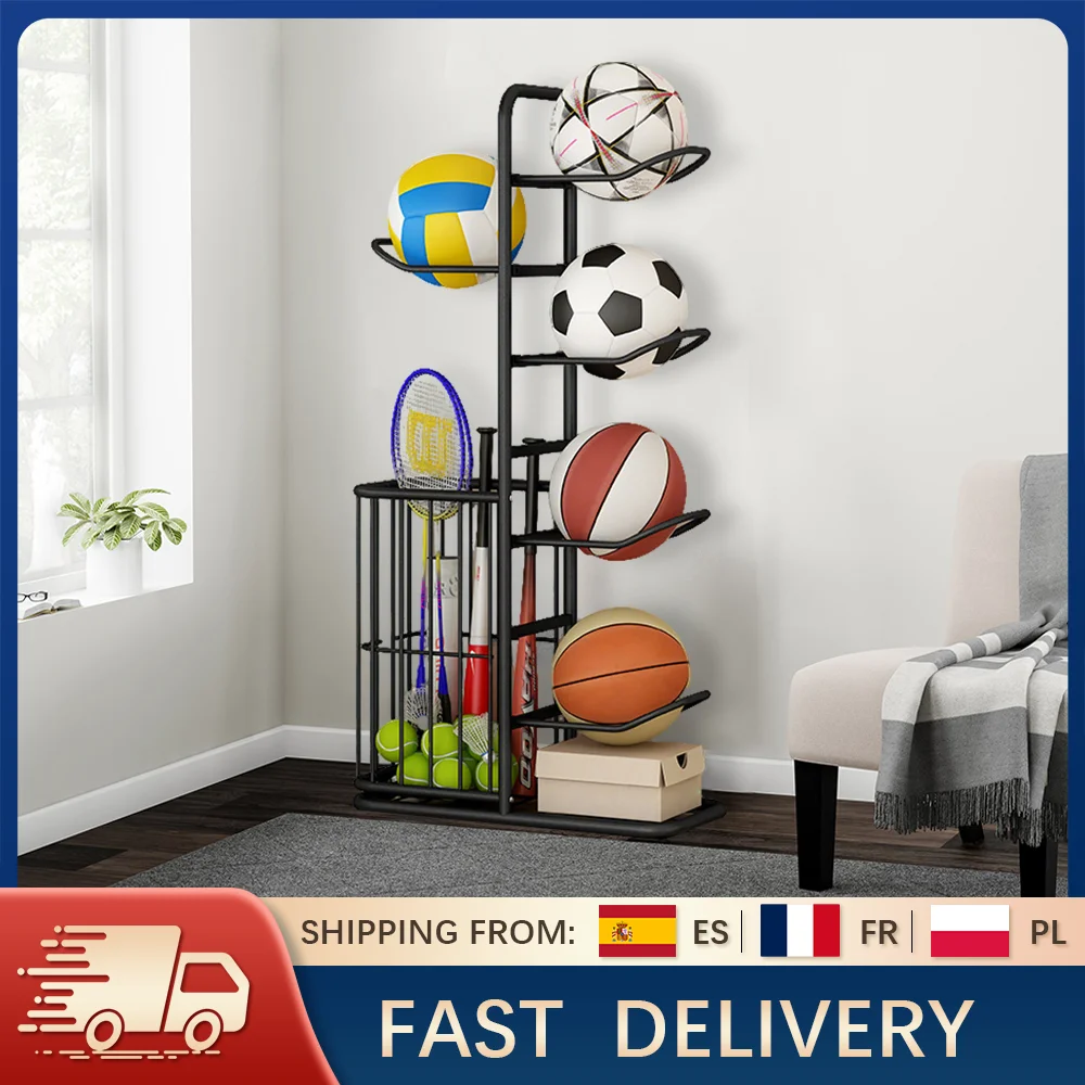 Support de rangement intérieur pour ballons de basketball, football et volley-ball pour enfants et maternelles