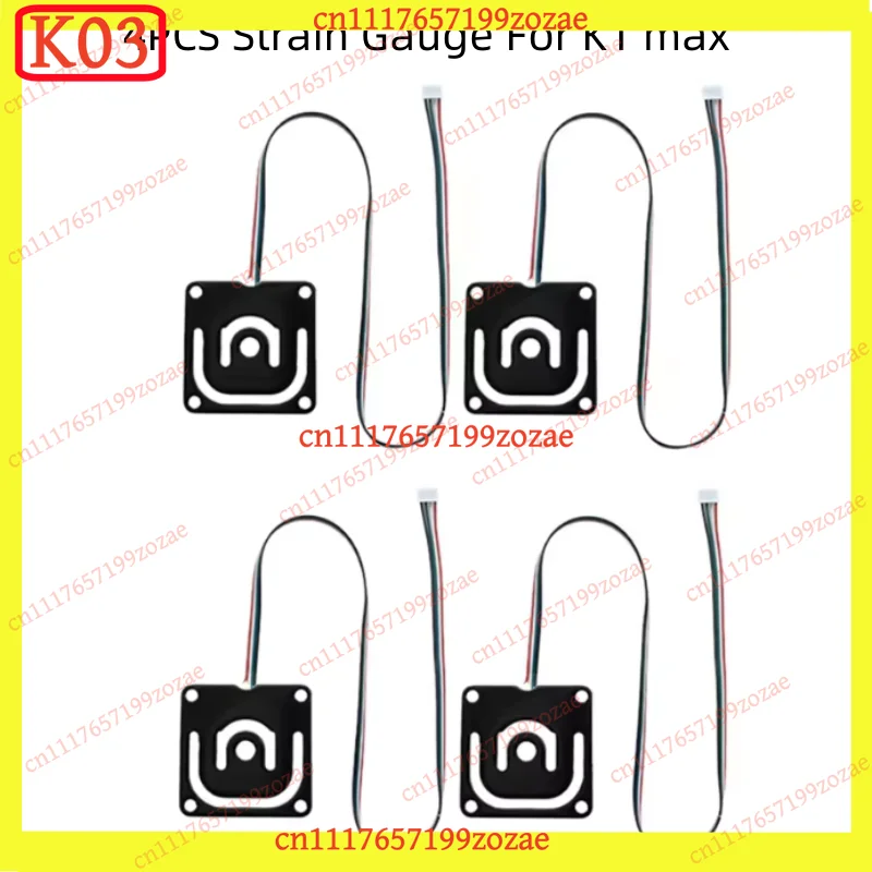 k3 4-Pack Strain Gauge Sensor for Creality K1 Max - 34x34mm Electrophoretic White PCB, High-Temp Wiring Replacement Part