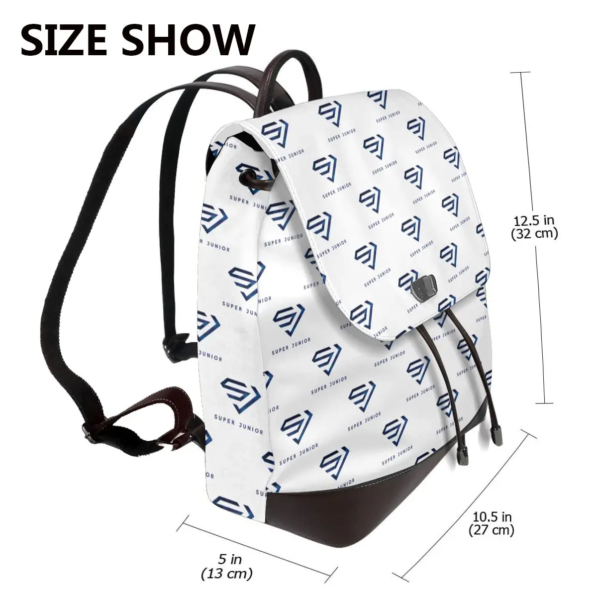 Super Junior Logo Bookbag School Student Bags Hiking Travel Daypack for Women Fashion Derma Backpack
