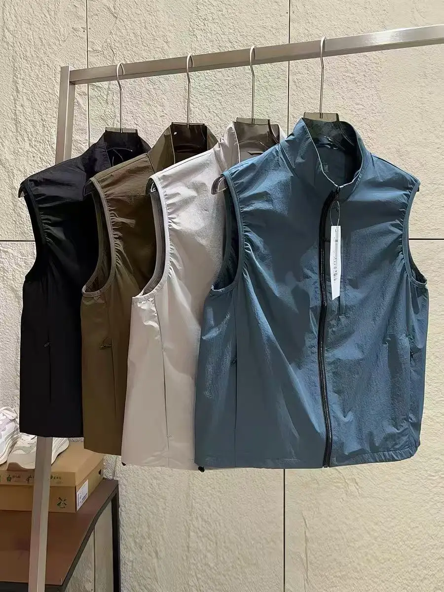 

Outdoor Lightweight ex Summer Workwear Vest Casual Sports Svel Jaet Zipper Decoration Nylon Fabric ort Sle