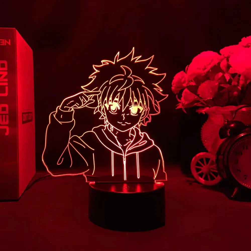 Anime Hunter X Hunter Led Night Light Killua Zoldyck Figure Nightlight Color Changing Usb Battery Table 3d Lamp Gift for Kids