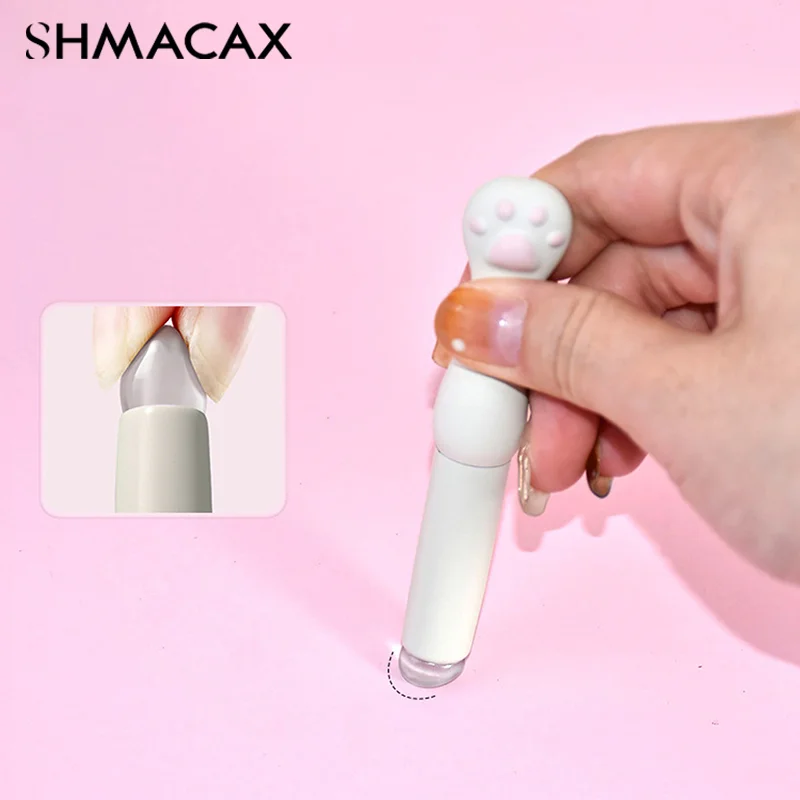 Pinceau de maquillage en silicone avec couvercle, pinceau pour baume Jules, tête brillante, pinceau pour correcteur, patte de chat