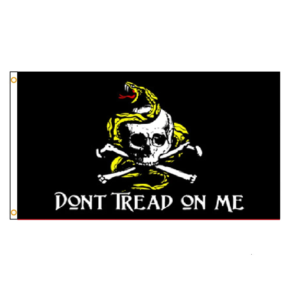 90x150 CM Skull Gadsden Flag dont tread on me