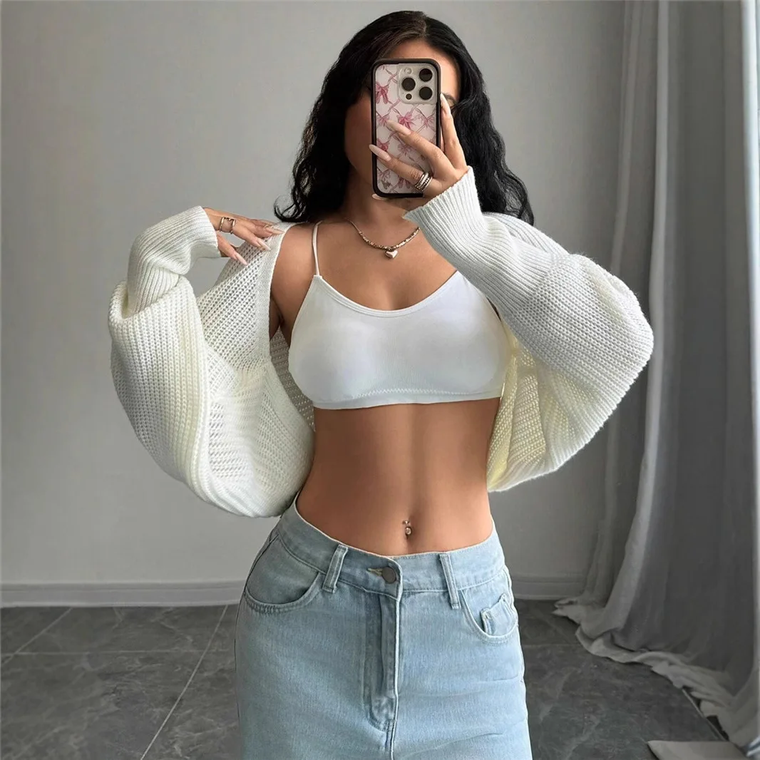 

Свободный вязаный кардиган ort, свитер, ткань Jaet, новинка 202, женский модный весенний сезон, однотонный открытый кардиган Sle