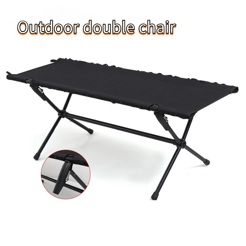 Foldable Outdoor Double Chair Camping Double Stool Portable Aluminum New Alloy Picnic Lazy Chair