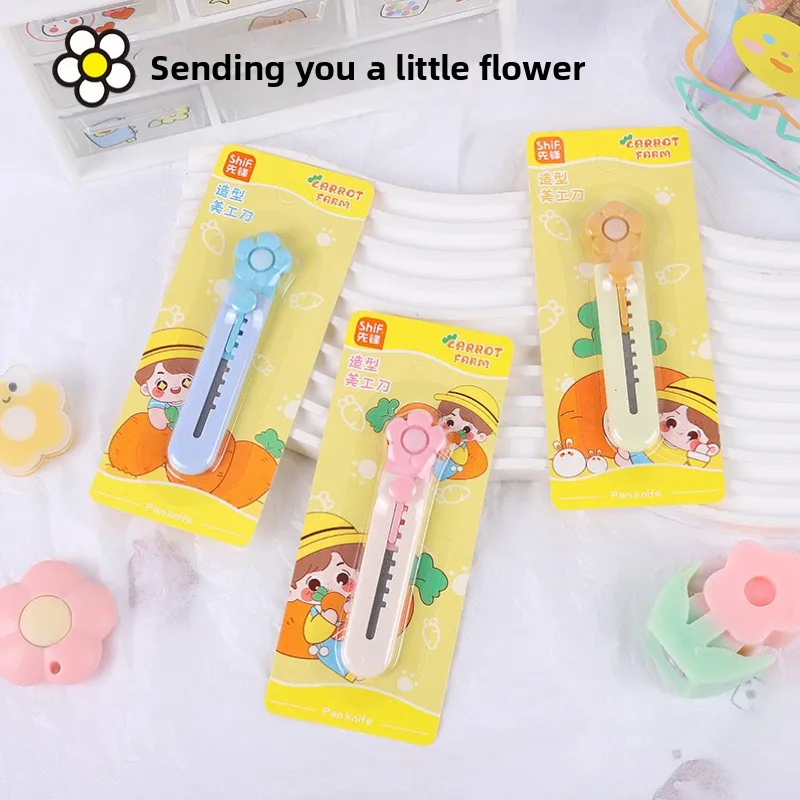 Cute Flower Shape Disassembly Express Knife Mini Portable Utility Knife Student Handmade Knife Office Paper Cutter