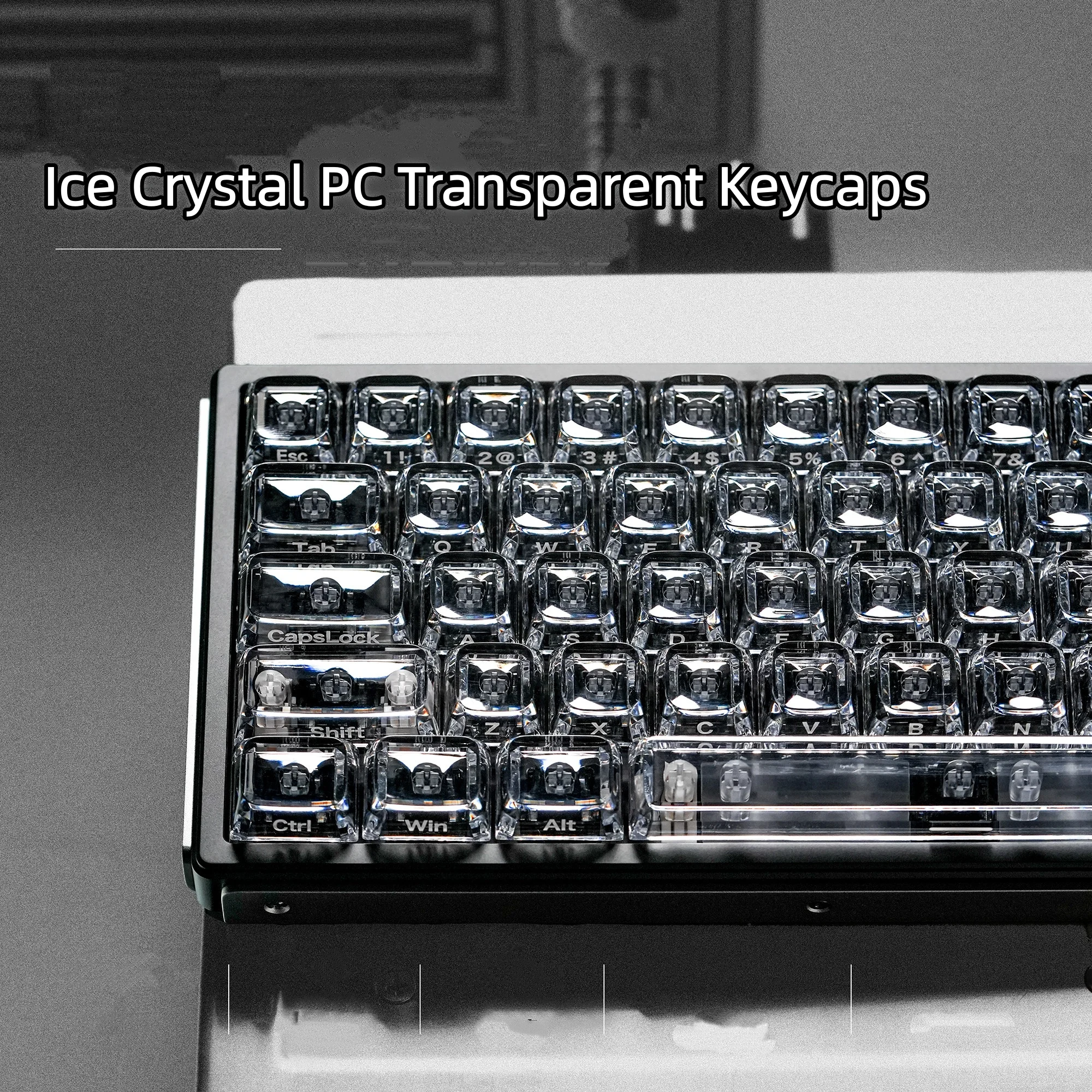 Prism Starry Transparent Ice Cube  Keycaps Side Printed PC 126 Keys RGB Shine Through Custom Keyboard Keycap ZDA Profile