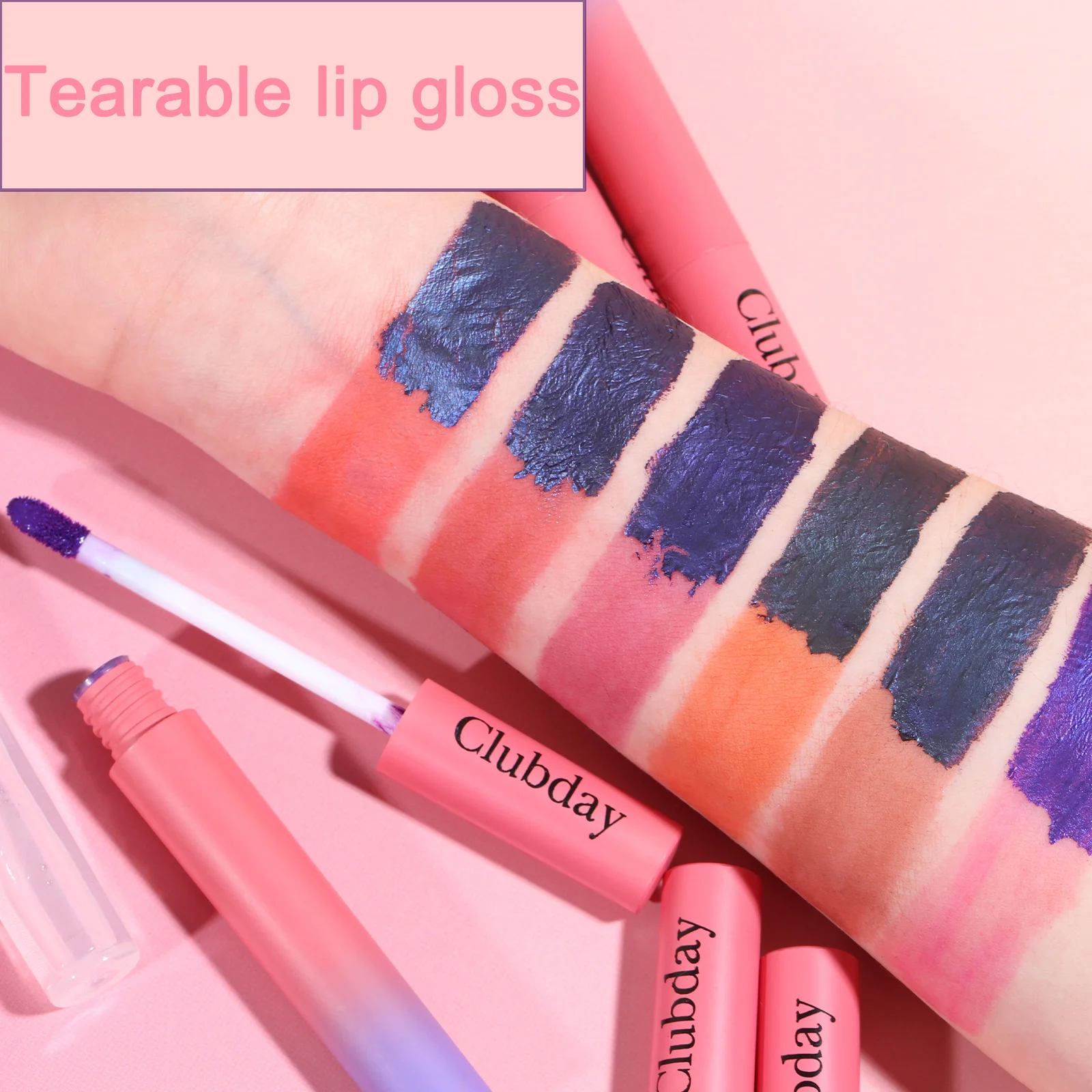 6 Color Tearable Matte Lip gloss Long Lasting Tattoo Non-stick cup Sexy Red Color Waterproof Formula Lips Makeup Cosmetic