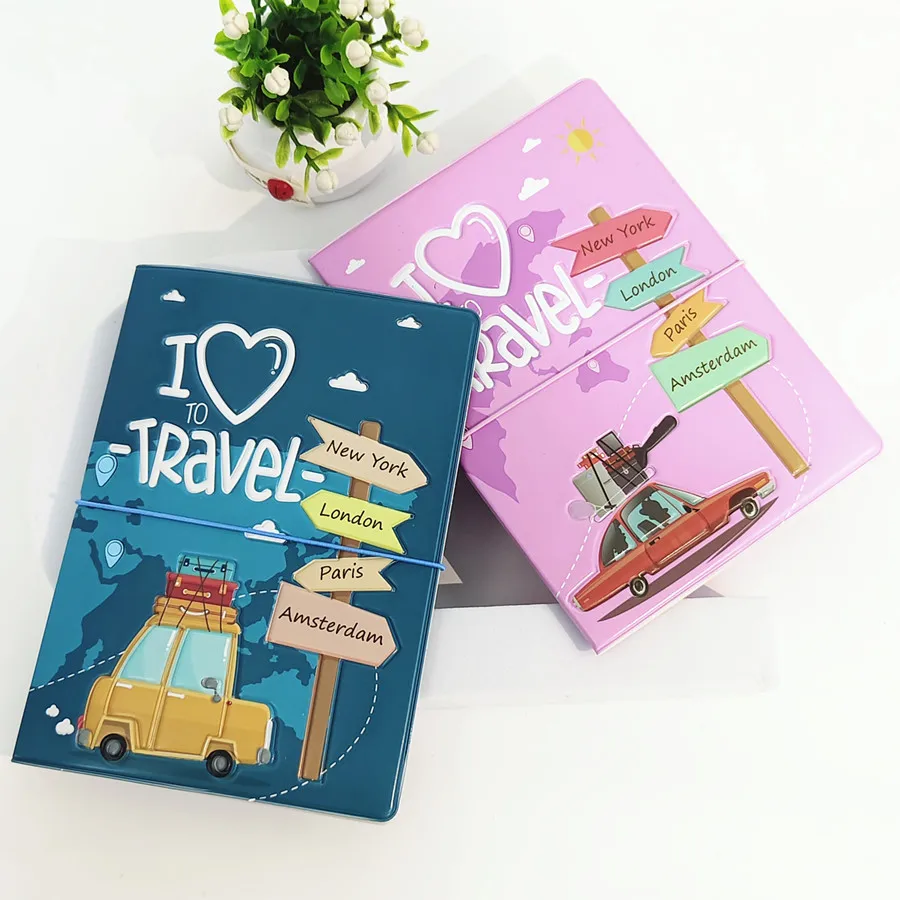 2PCS/Set 3D Creative Passport Cover/Case Wallet Bag Men Women ID Address Holder Portable Travel Accessories