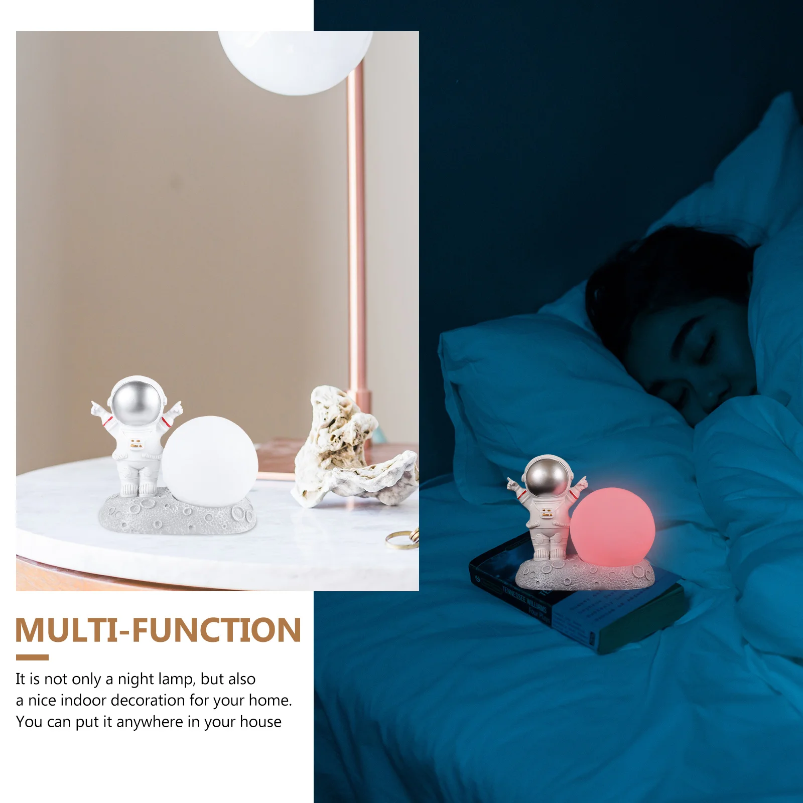 

1Pcs Creative Astronaut Night Lamp Resin Material Safe Decorative Lighting Gift Night Lamp Resin Light