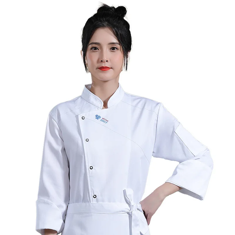 Overalls Men's Short Restaurant Hotel Catering Clothing Rear Kitchen Clothes Summer Chef Uniform Long Sleeve