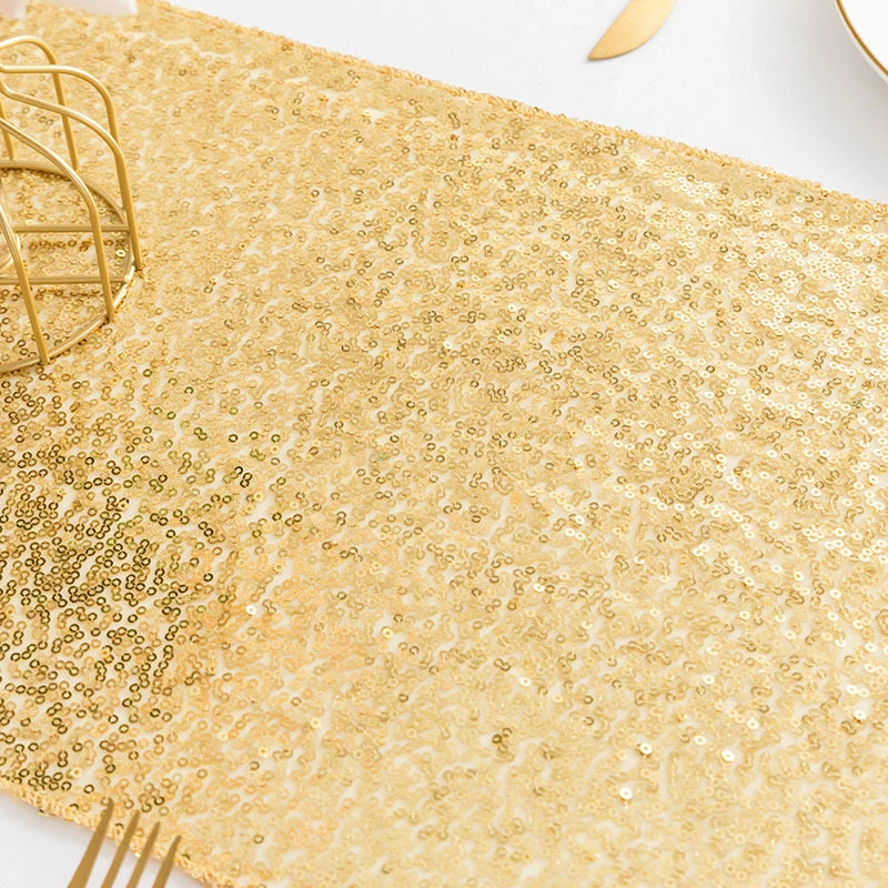 1pcs Sparkly Rose Gold Sequin Table Runners for Weddings Party Christmas  Cloth Decor Chemin De Mariage
