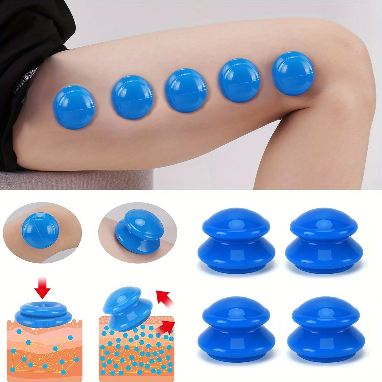 1pcs Silicone Cupping Therapy Set Massage Cup Silicone Massage Cup Chinese Vacuum Massage Cupping Massager Cupping Set