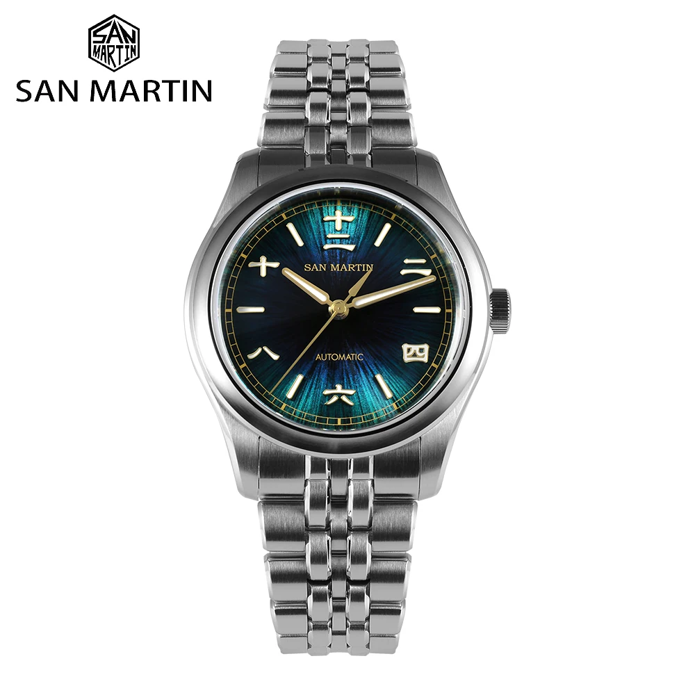 

San Martin New 39mm Men Watch Miyota 90S5 Chinese Original Design JianZhan Gada Mechanical Watches Waterproof Luminous SN0144