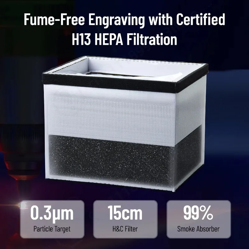 Mini Desktop Laser Fume Extractor, 60mm Hose Smoke Purifier for Portable Laser Engraving Machine